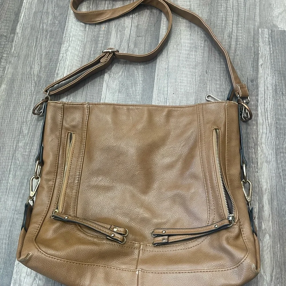 Kasqo Amazon leather hobo shoulder bag brown classic tote Westerncore essential